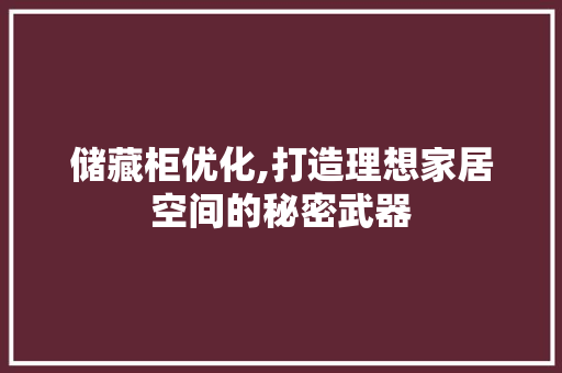 储藏柜优化,打造理想家居空间的秘密武器