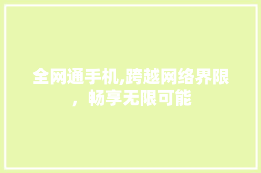 全网通手机,跨越网络界限，畅享无限可能