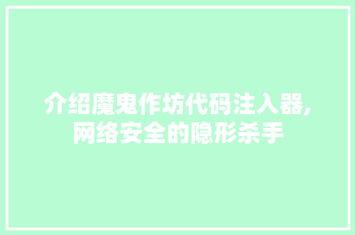 介绍魔鬼作坊代码注入器,网络安全的隐形杀手