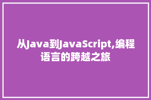 从Java到JavaScript,编程语言的跨越之旅