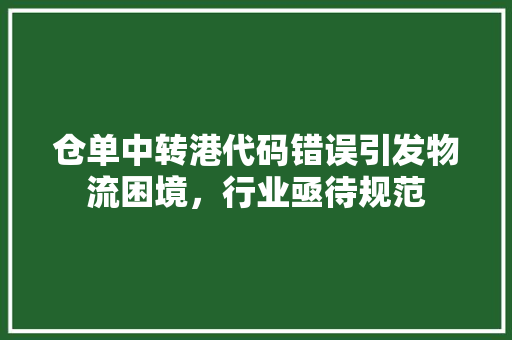 仓单中转港代码错误引发物流困境，行业亟待规范