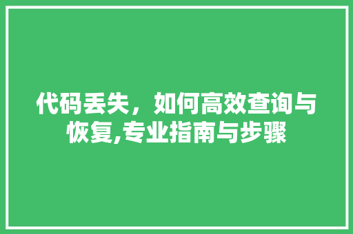 代码丢失，如何高效查询与恢复,专业指南与步骤