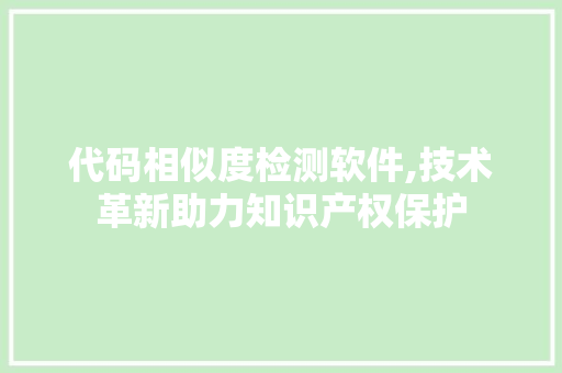 代码相似度检测软件,技术革新助力知识产权保护