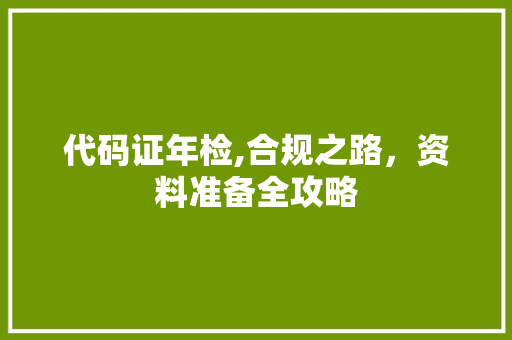 代码证年检,合规之路，资料准备全攻略 AJAX