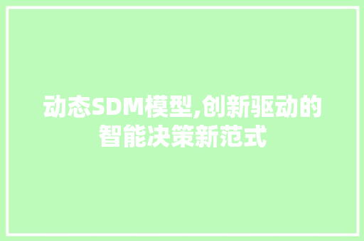 动态SDM模型,创新驱动的智能决策新范式