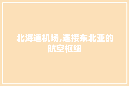 北海道机场,连接东北亚的航空枢纽