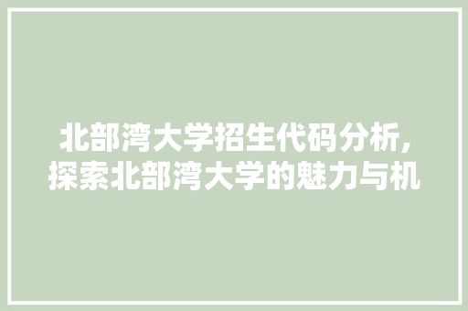 北部湾大学招生代码分析,探索北部湾大学的魅力与机遇