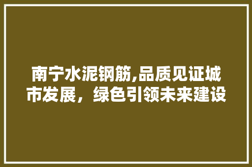 南宁水泥钢筋,品质见证城市发展，绿色引领未来建设