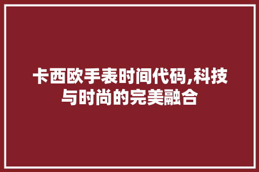 卡西欧手表时间代码,科技与时尚的完美融合