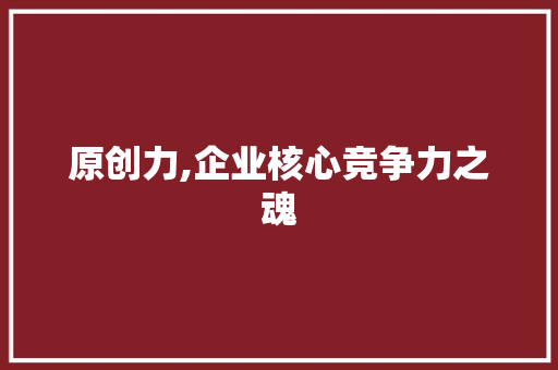 原创力,企业核心竞争力之魂