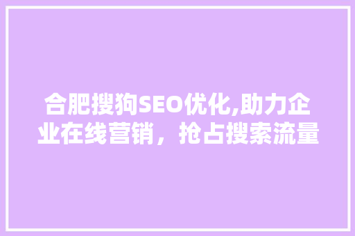 合肥搜狗SEO优化,助力企业在线营销，抢占搜索流量高地