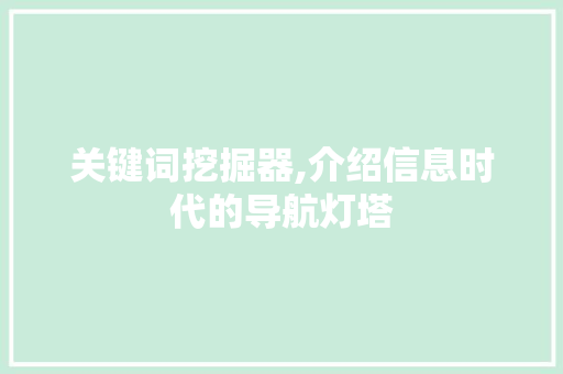 关键词挖掘器,介绍信息时代的导航灯塔