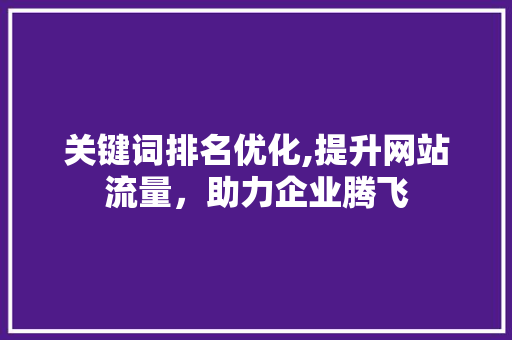 关键词排名优化,提升网站流量，助力企业腾飞