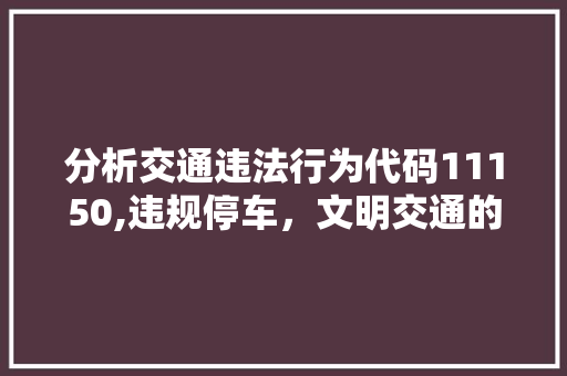 分析交通违法行为代码11150,违规停车，文明交通的警示