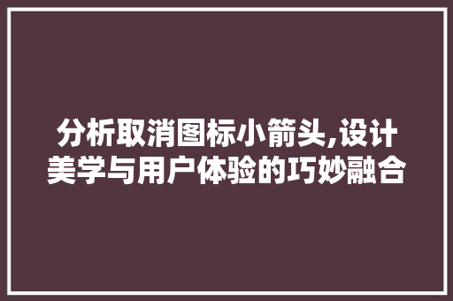 分析取消图标小箭头,设计美学与用户体验的巧妙融合