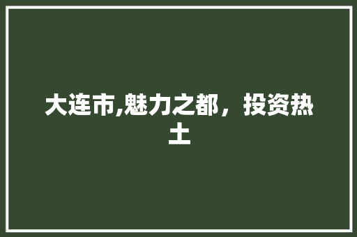 大连市,魅力之都，投资热土