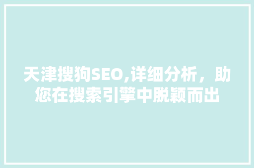 天津搜狗SEO,详细分析，助您在搜索引擎中脱颖而出 HTML