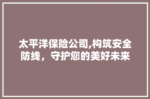 太平洋保险公司,构筑安全防线，守护您的美好未来