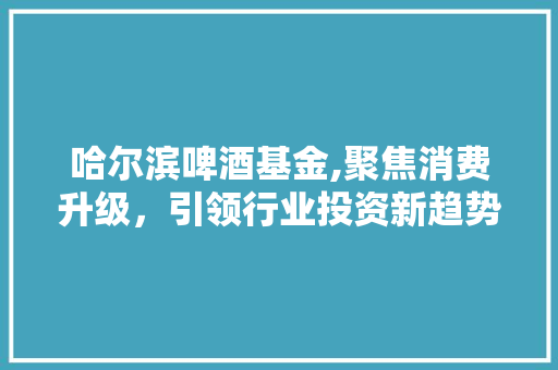 哈尔滨啤酒基金,聚焦消费升级，引领行业投资新趋势