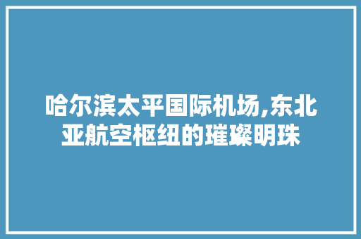 哈尔滨太平国际机场,东北亚航空枢纽的璀璨明珠