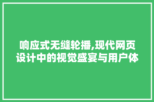 响应式无缝轮播,现代网页设计中的视觉盛宴与用户体验之选