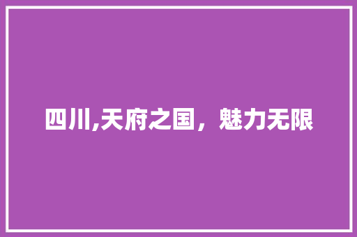 四川,天府之国，魅力无限