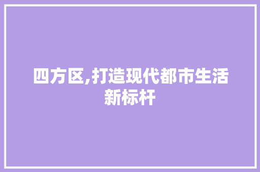 四方区,打造现代都市生活新标杆