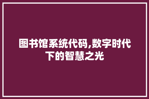 图书馆系统代码,数字时代下的智慧之光