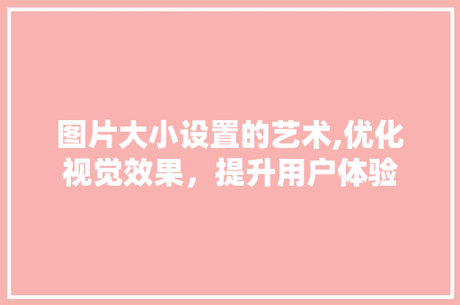 图片大小设置的艺术,优化视觉效果，提升用户体验