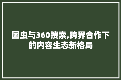 图虫与360搜索,跨界合作下的内容生态新格局