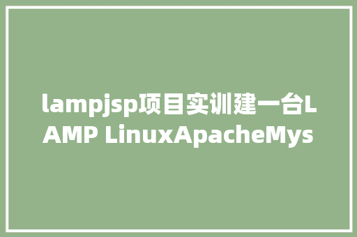 lampjsp项目实训建一台LAMP LinuxApacheMysqlPhp架构的web办事器 RESTful API