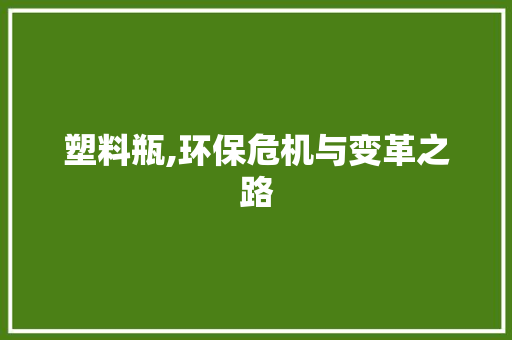 塑料瓶,环保危机与变革之路