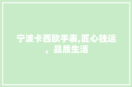 宁波卡西欧手表,匠心独运，品质生活