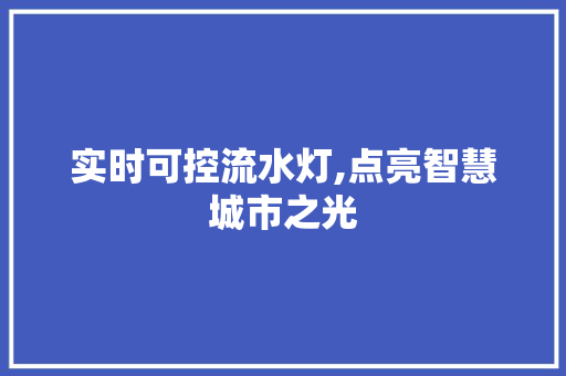 实时可控流水灯,点亮智慧城市之光