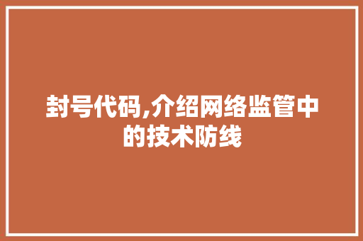 封号代码,介绍网络监管中的技术防线