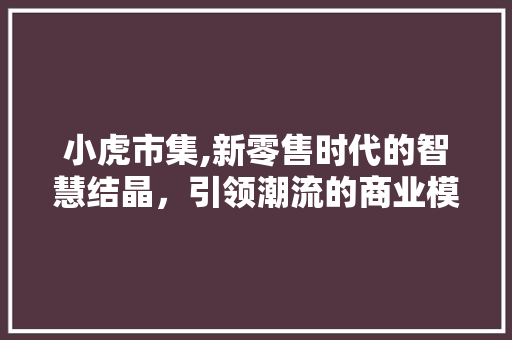 小虎市集,新零售时代的智慧结晶，引领潮流的商业模式