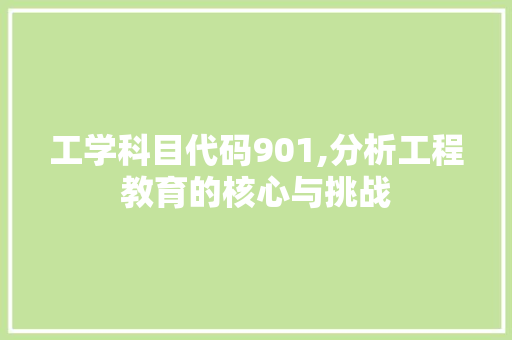 工学科目代码901,分析工程教育的核心与挑战