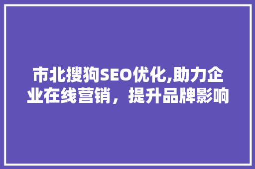 市北搜狗SEO优化,助力企业在线营销，提升品牌影响力