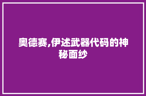 奥德赛,伊述武器代码的神秘面纱