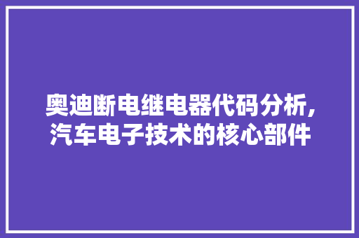 奥迪断电继电器代码分析,汽车电子技术的核心部件