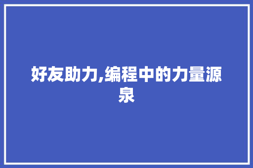 好友助力,编程中的力量源泉