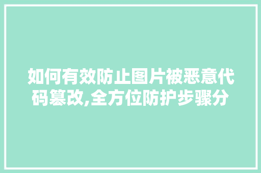 如何有效防止图片被恶意代码篡改,全方位防护步骤分析