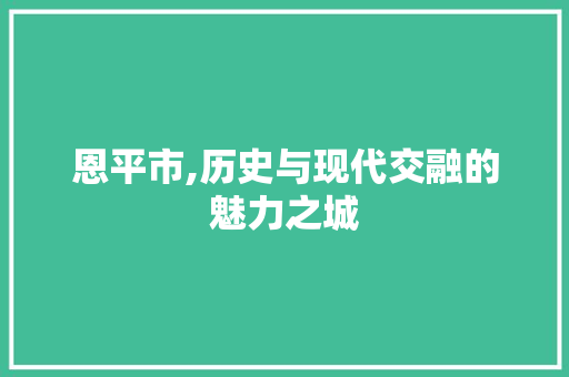 恩平市,历史与现代交融的魅力之城