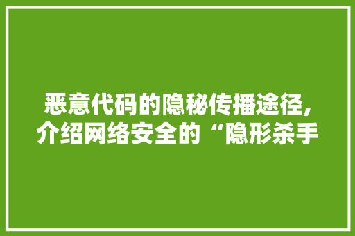 恶意代码的隐秘传播途径,介绍网络安全的“隐形杀手”