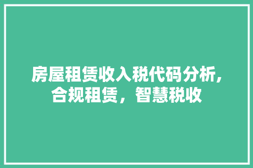 房屋租赁收入税代码分析,合规租赁，智慧税收