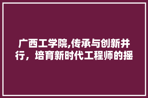 广西工学院,传承与创新并行，培育新时代工程师的摇篮