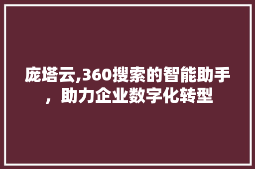 庞塔云,360搜索的智能助手，助力企业数字化转型