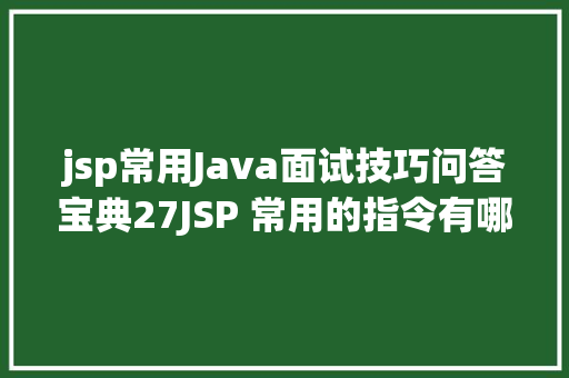 jsp常用Java面试技巧问答宝典27JSP 常用的指令有哪些