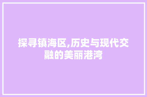 探寻镇海区,历史与现代交融的美丽港湾