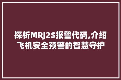 探析MRJ2S报警代码,介绍飞机安全预警的智慧守护